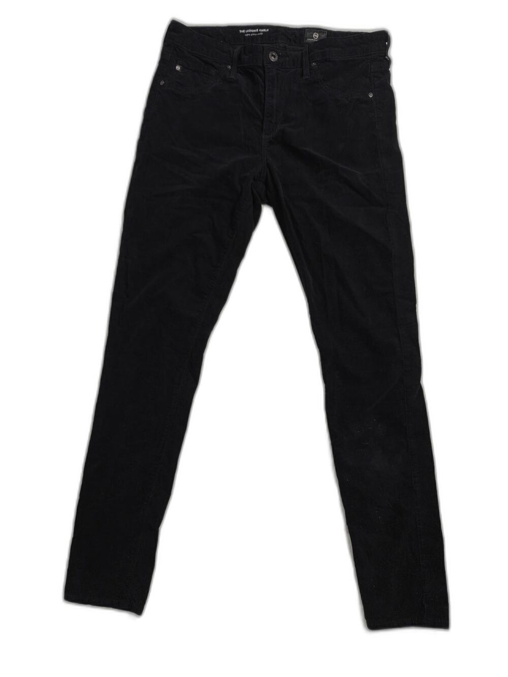Women AG Adriano Goldschmied Legging Ankle Corduroy Black Size 28R